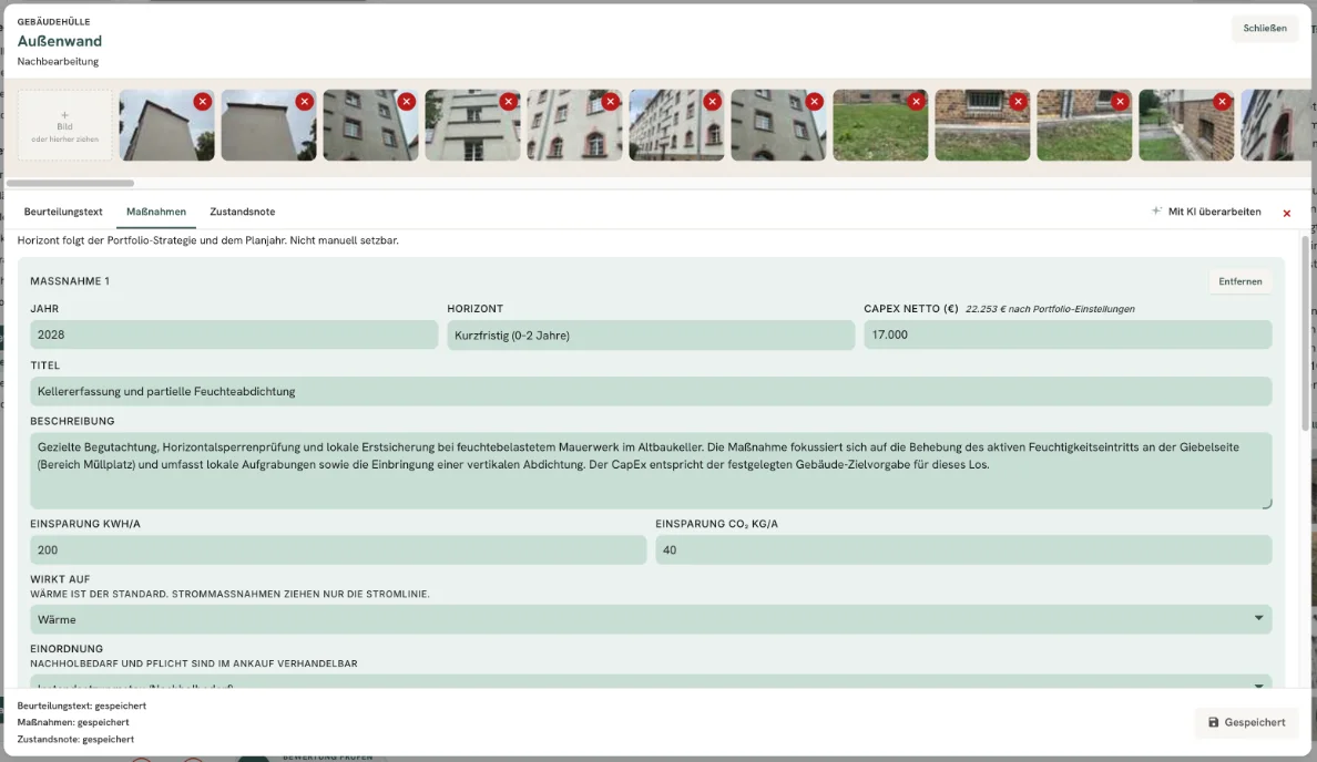 CAIPEX Asset: Bauteil-Matrix
